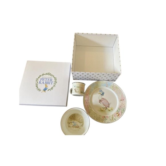 Beatrix Potter Peter Rabbit NIB Golden Rabbit Enamelware 3 PC Set - Picture 1 of 7